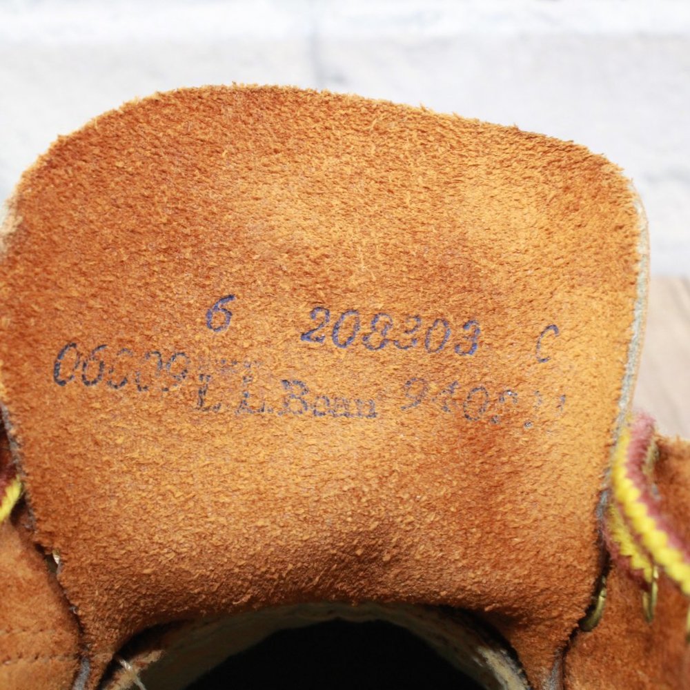 LL BEAN Brown Leather Padded Collar Duck Boots Gumshoes Shoes Size 6 M - Picture 8 of 10